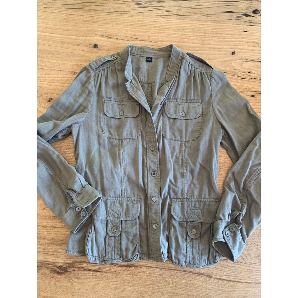 Banana‎ Republic Lightweight Jacket Green Cotton Women's M Preloved Utility